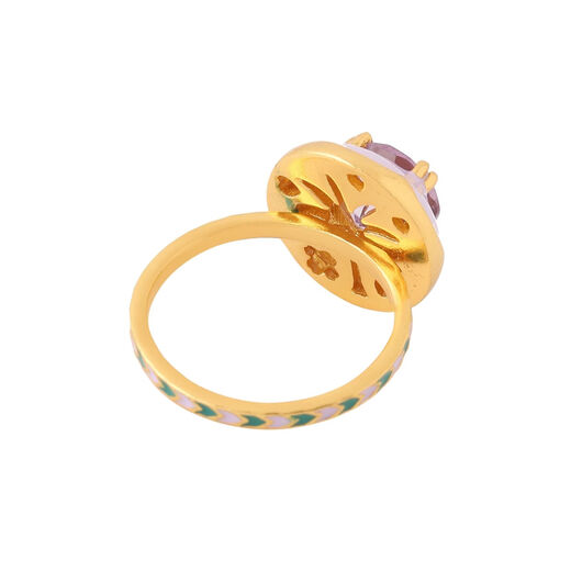Lavender amethyst and enamel ring by Azga
